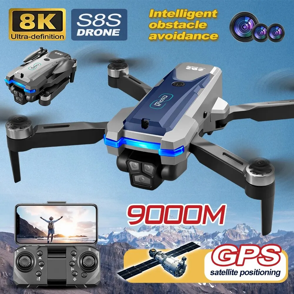 S8S GPS Drone 5G Wifi 8K HD Du - Rc Helicopter Electric 评论和价格